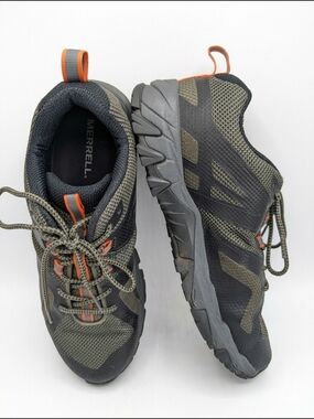Merrell Meru Men’s Trail Hiking Shoes Olive Green Orange J034425 Size 10 Outdoor